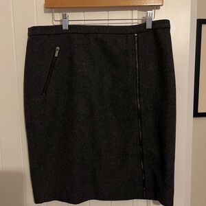 Dark grey J Crew moto pencil skirt